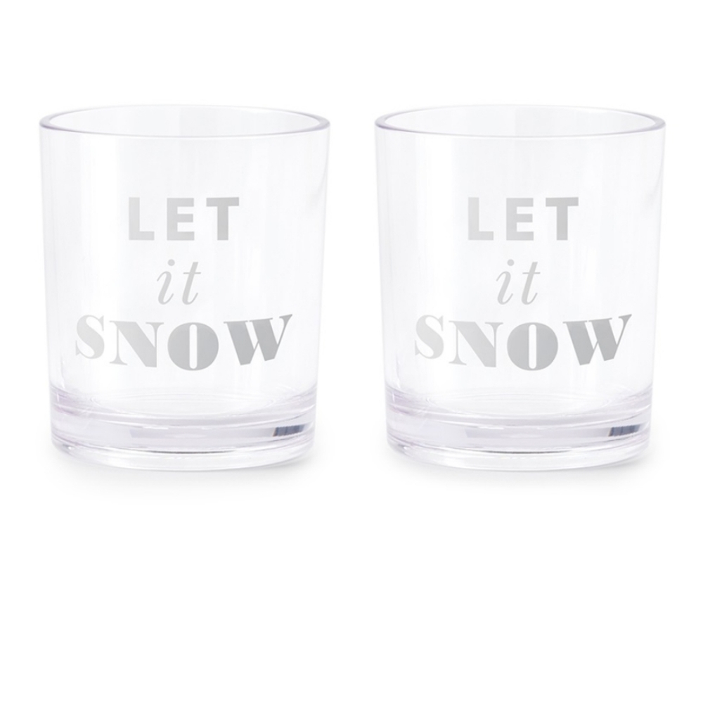 NIB Lot of 6 Kate Spade New York Acrylic "Let it Snow" Glasses